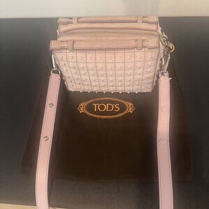 Tods Mini  Studded Suede Tote Shoulder Bag